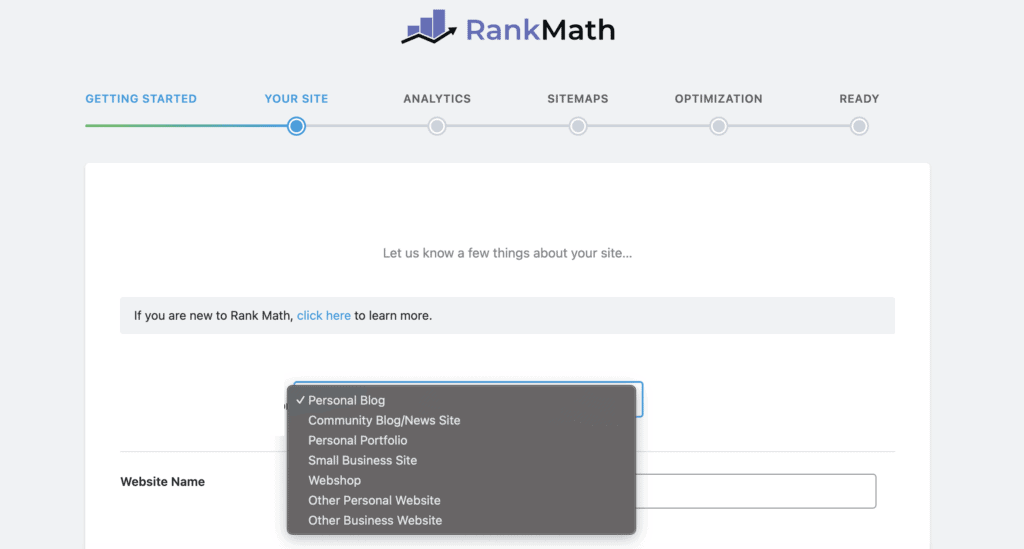 Add info for setup rank math