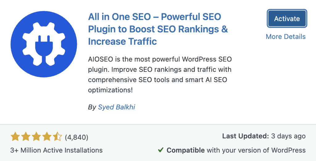 All in one seo plugin
