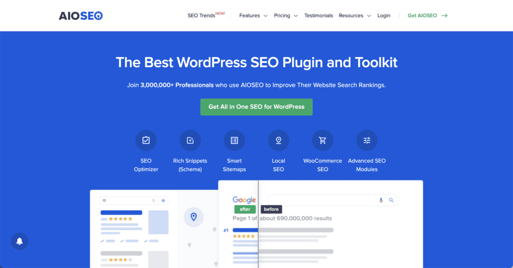 all in one seo plugin homepage