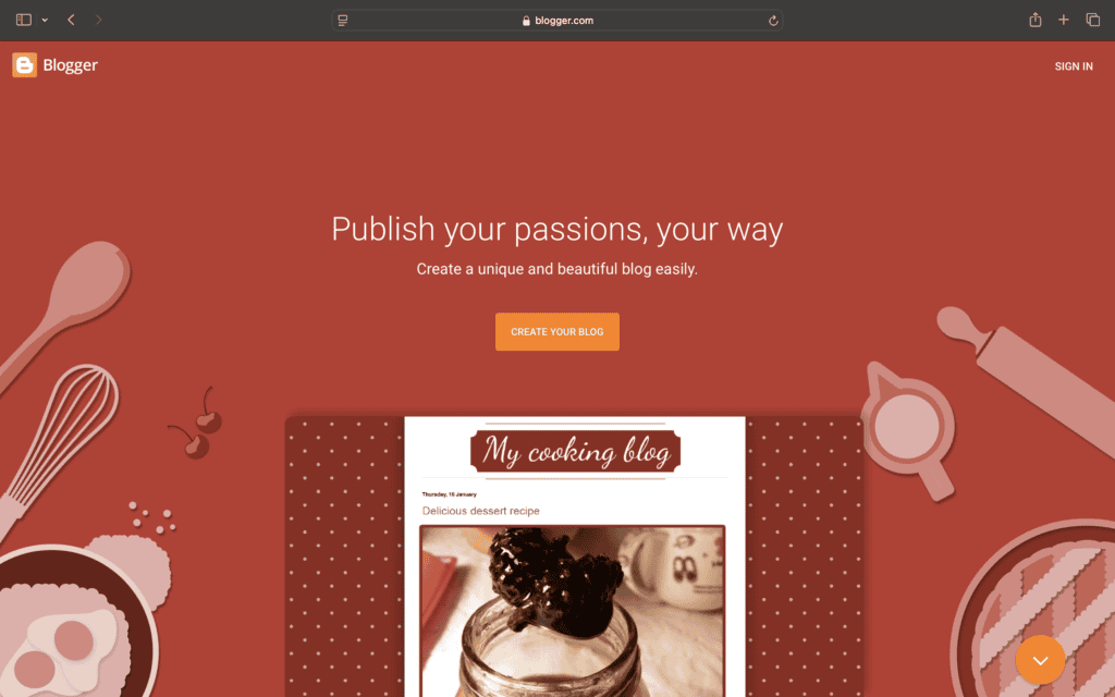Blogger Homepage