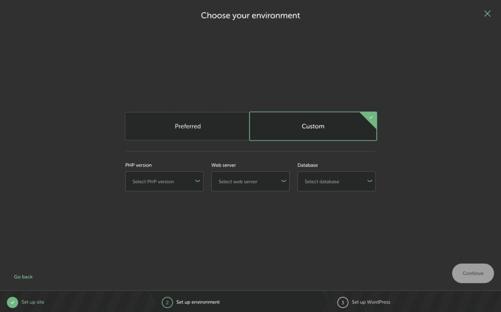 Configure site 