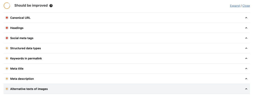 SEOPress content analysis