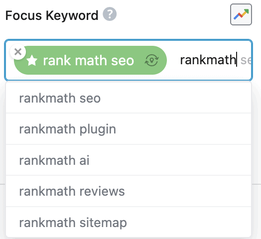 Focus keyword suggestions Rank math