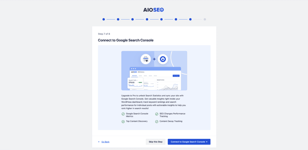 Connect to Google search console 