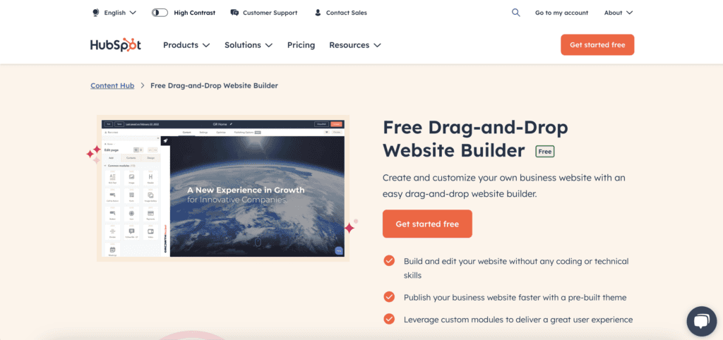 HubSpot homepage