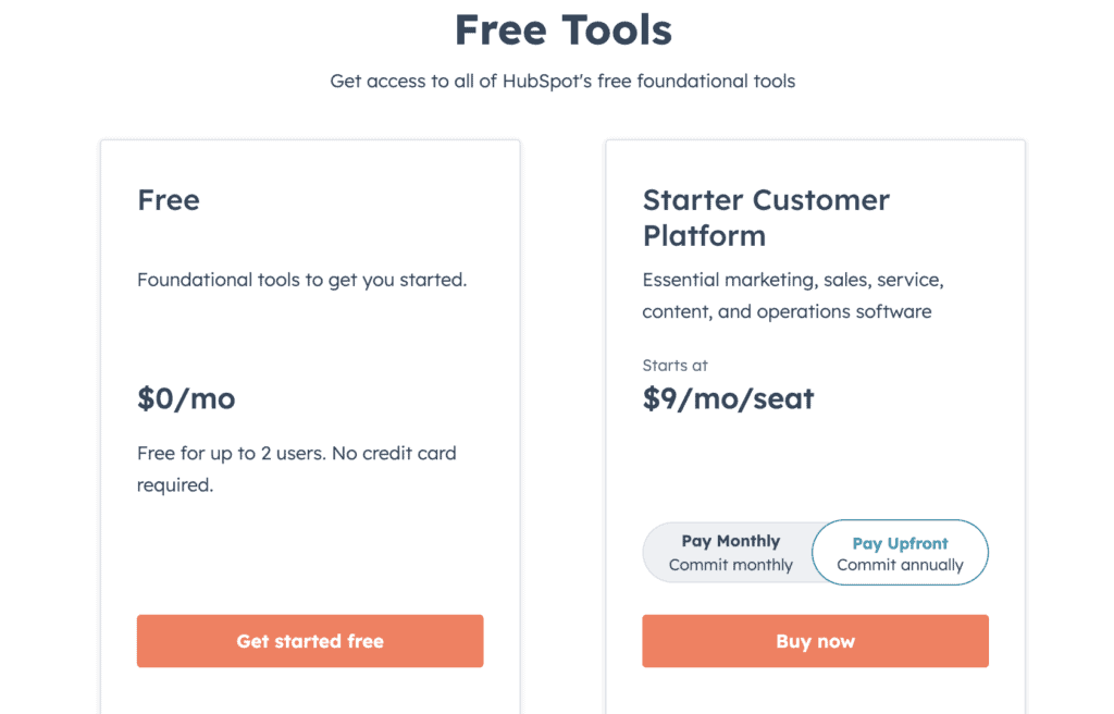 HubSpot pricing