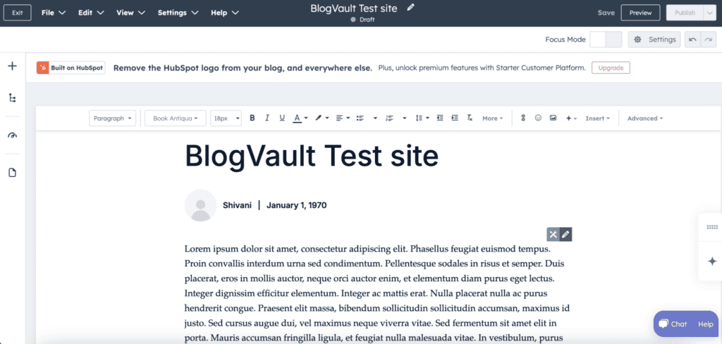 HubSpot testsite