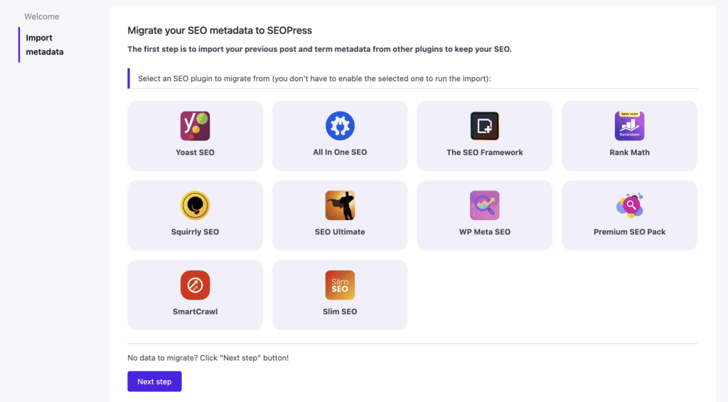 Migrate data from other SEO plugins