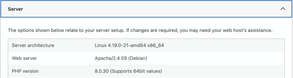 Php version