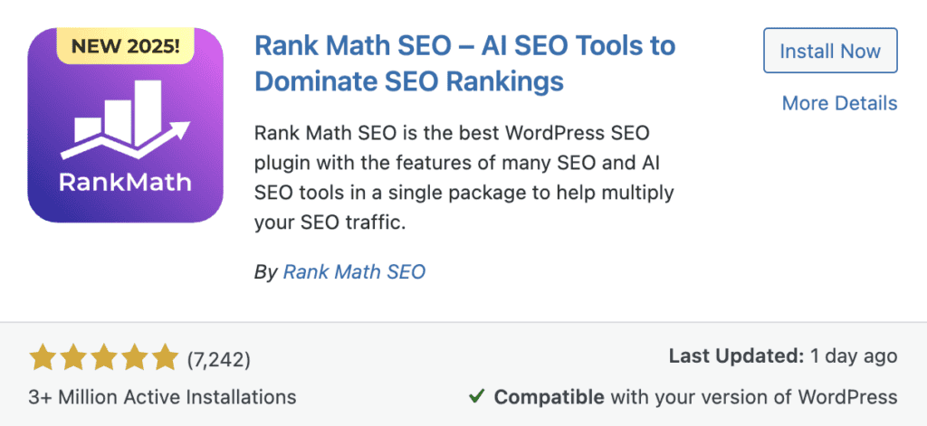 Search for Rank Math
