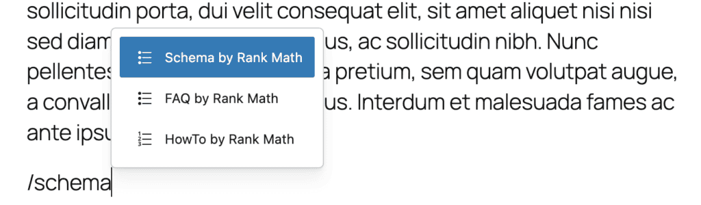 Rank Math schema