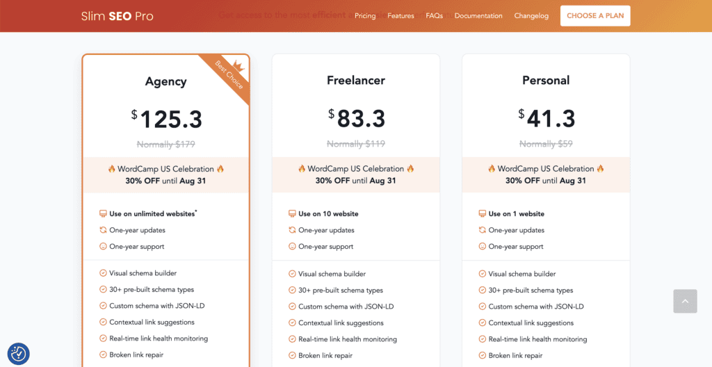 Slim SEO pricing