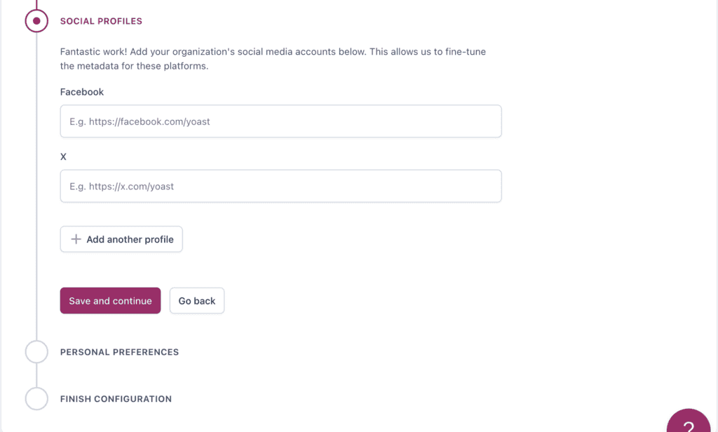 Social profiles Yoast