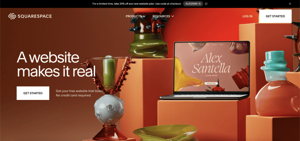 Squarespace homepage