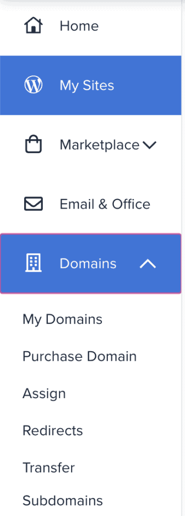 Subdomians bluehost