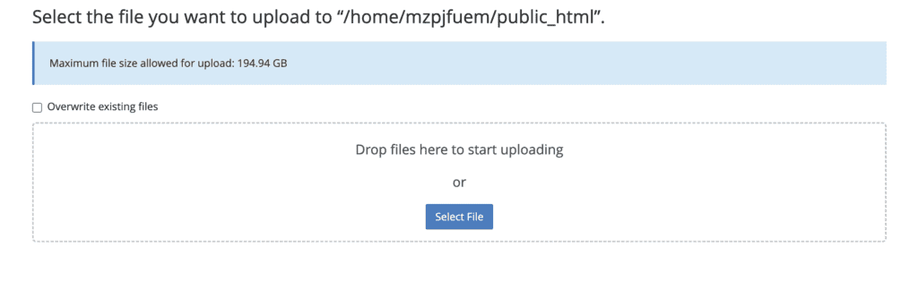 upload files filemanager