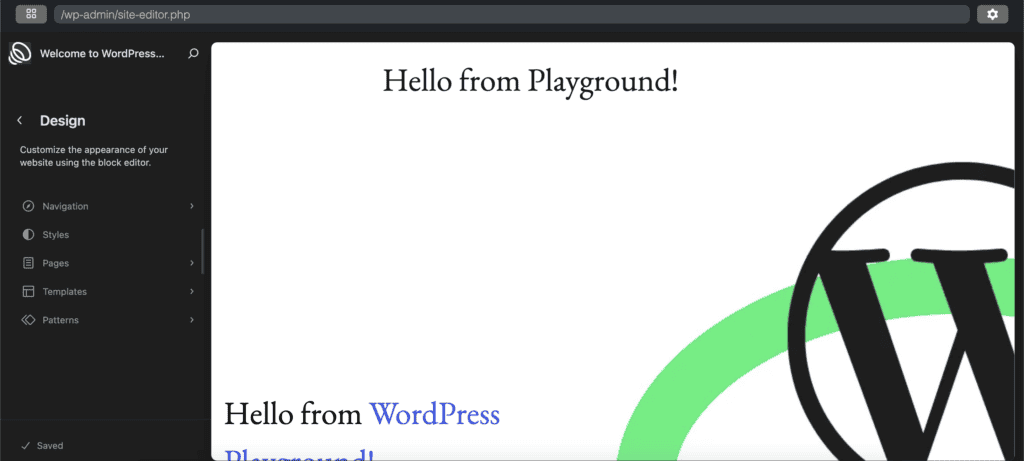 playground dashboard wordpress