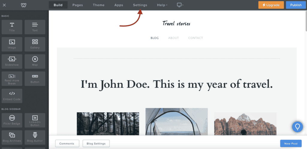 Weebly editor