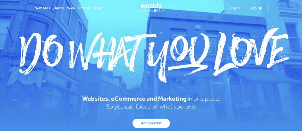 Weebly homepage