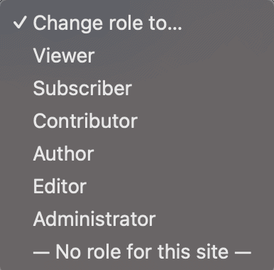 All roles in a wordpress site