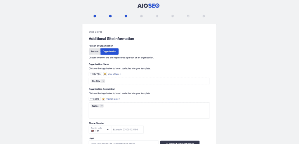add site info