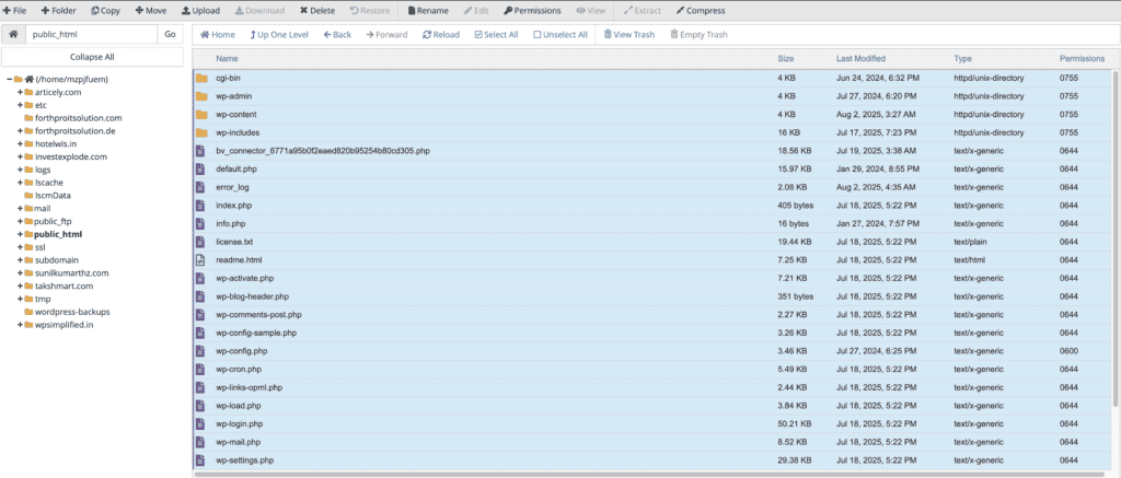 public_html File manager
