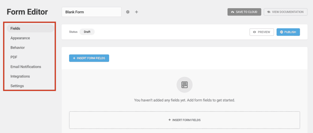 Appearance, Behavior, and Email Notif forminator