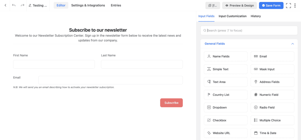 Form drag and drop fluent forms