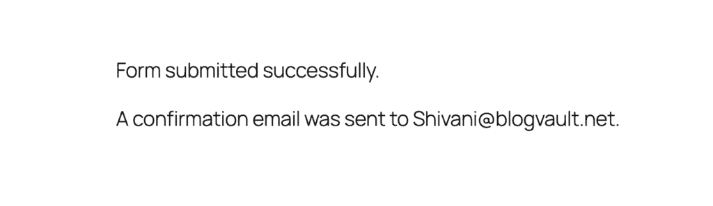 Form submission confirmation