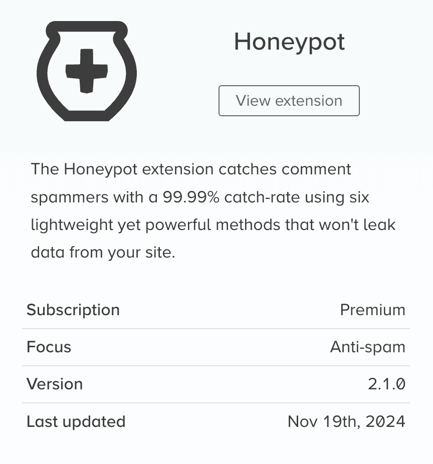 Honeypot extension
