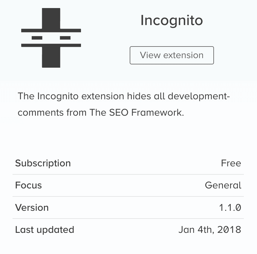 Incognito extension