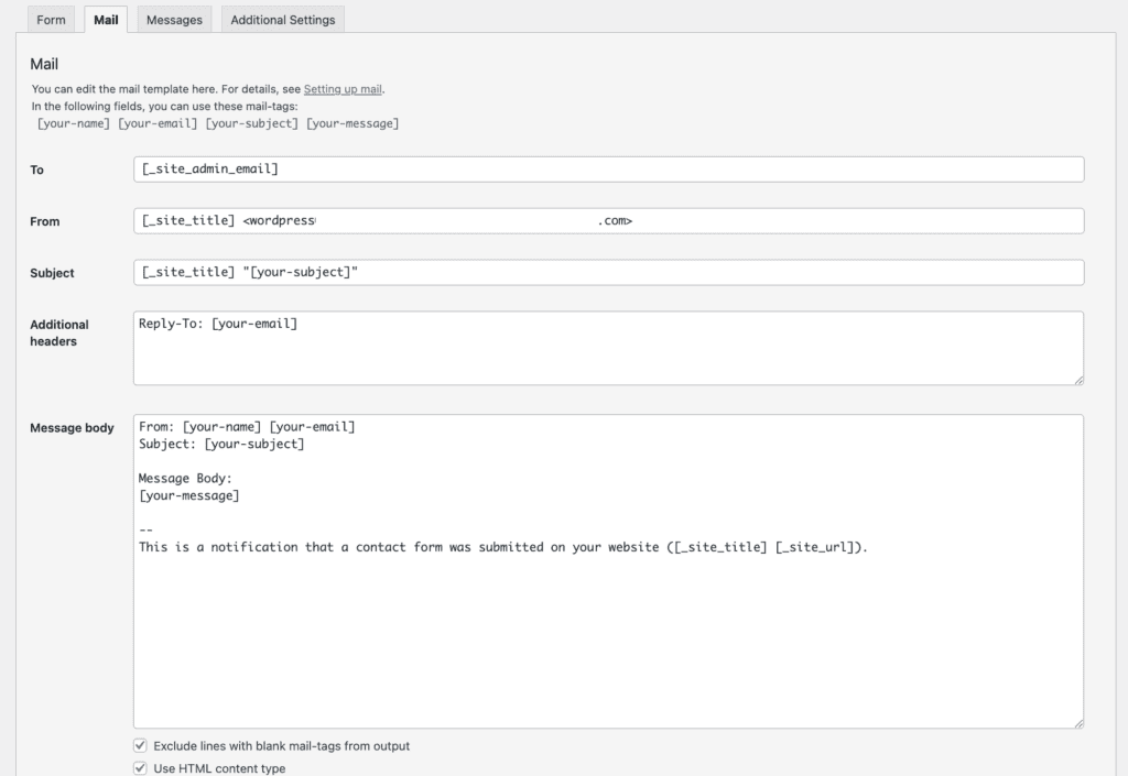 mail for contact form 7
