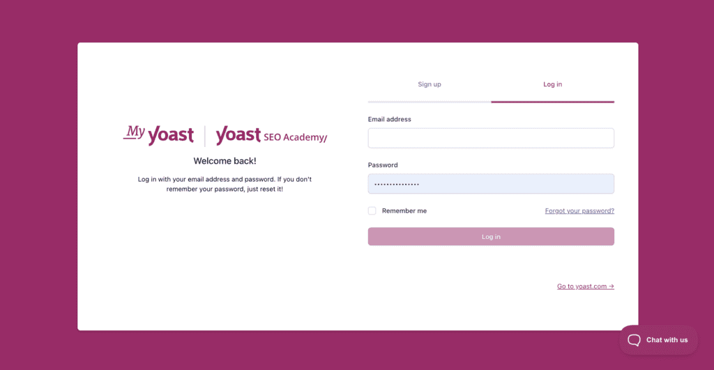 MyYoast login
