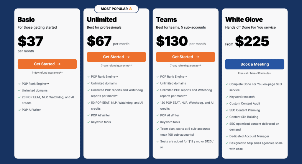 PageOPtimizerPro pricing page