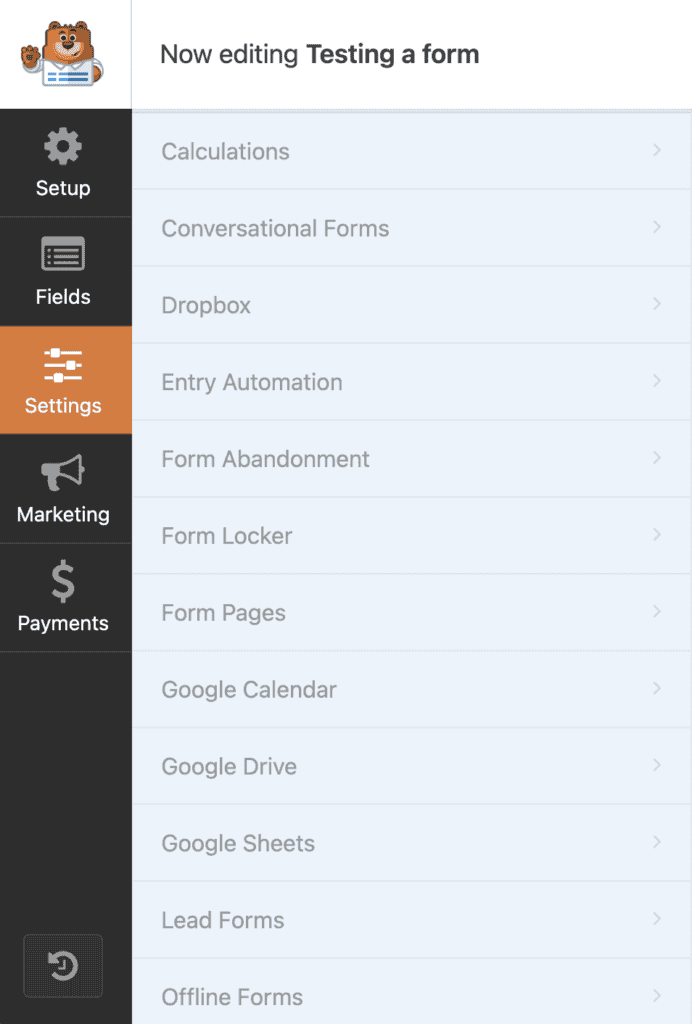 Pro features WPForms