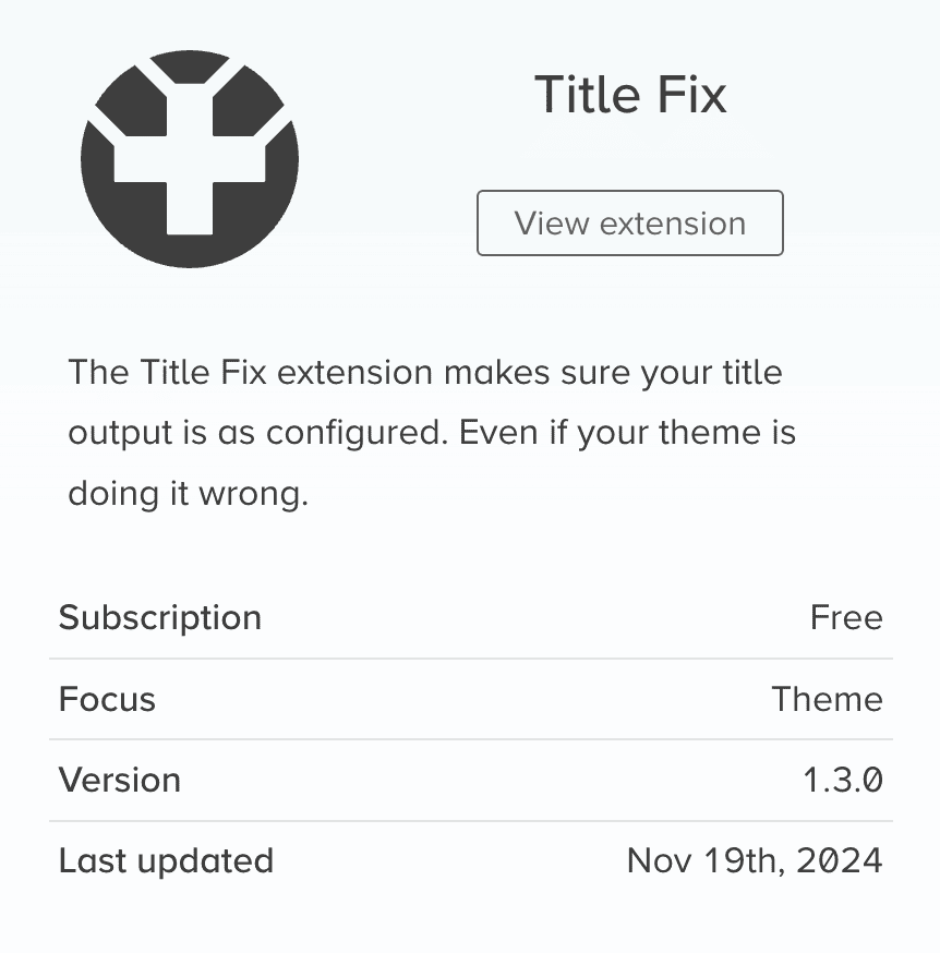 Title Fix extension