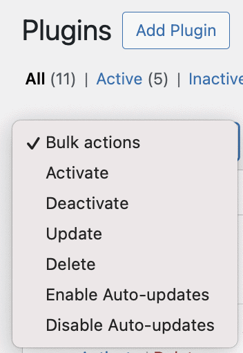 Disable plugins