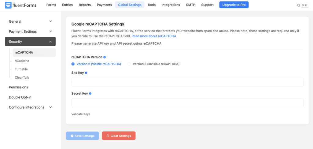 Fluent-froms-spam-protection