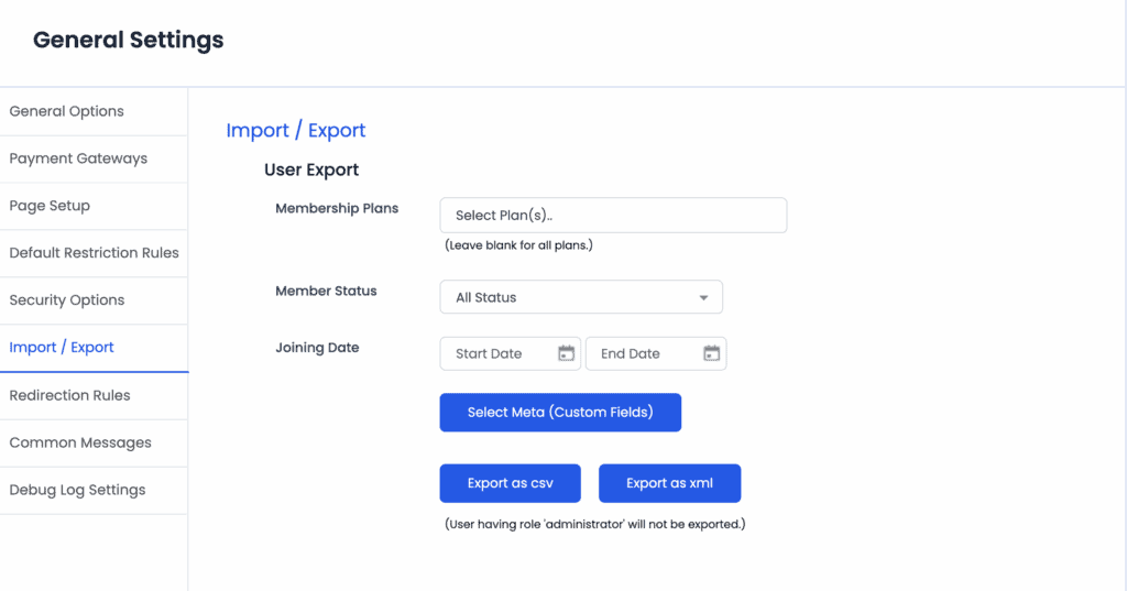 armember import and export