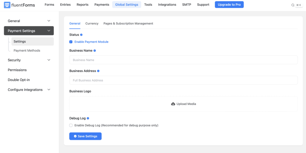 Payment integration for fluent forms