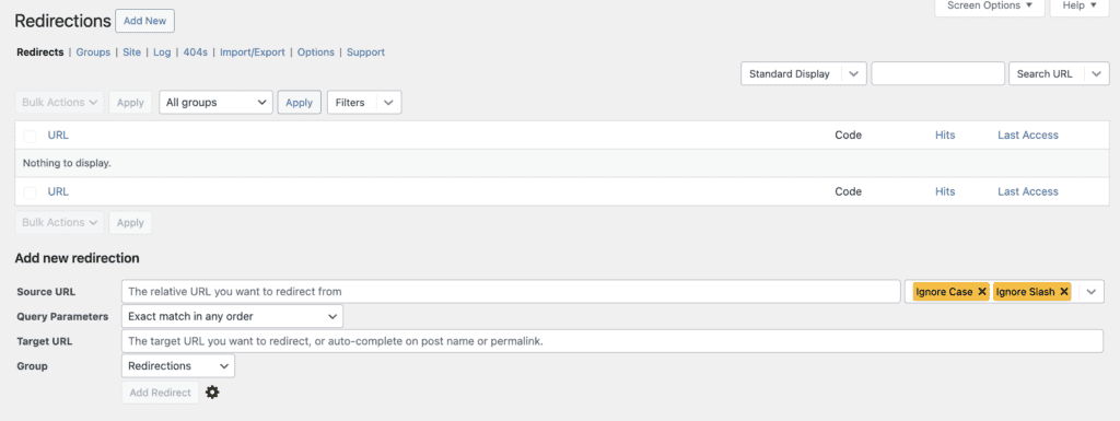 Redirection plugin interface