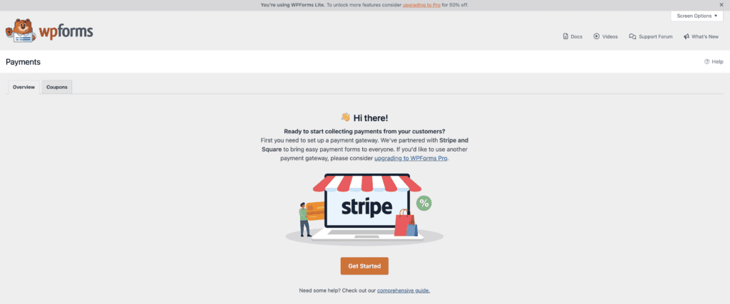 WPforms payement integration