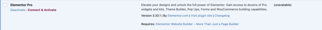 Connect and Activate Elementor PRO