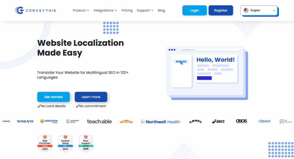 ConveyThis homepage
