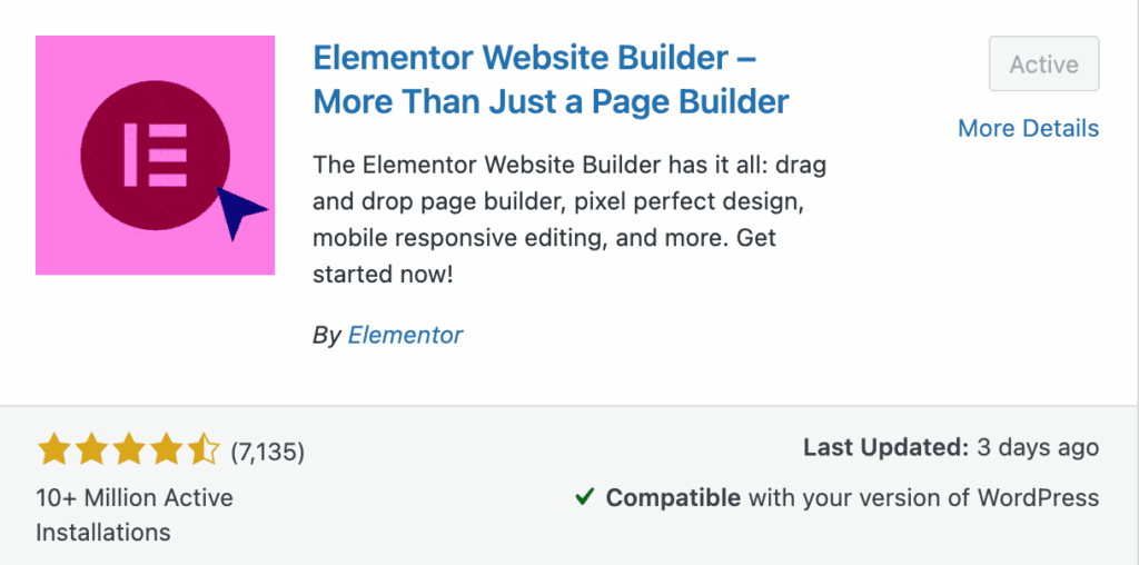 Elementor install