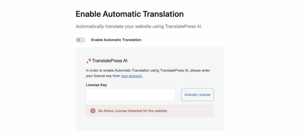Enable automatic translation