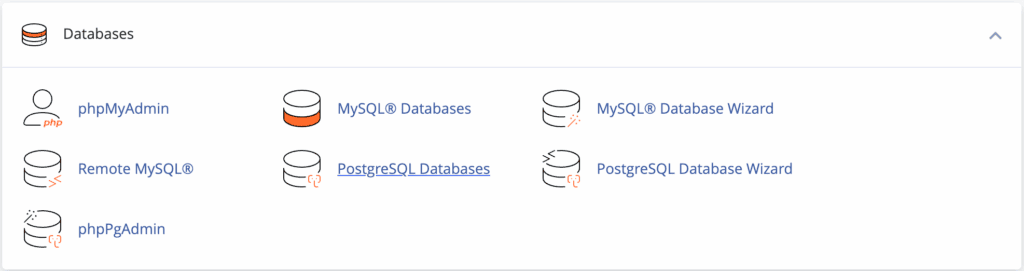 MySQL databases