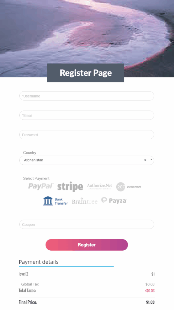 ultimate membership pro review registration page