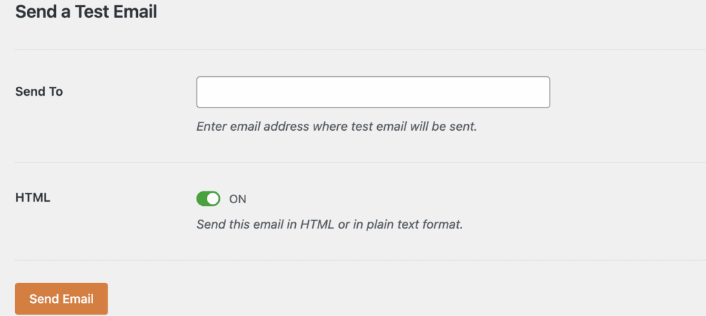 Send a test mail WP mail SMTP