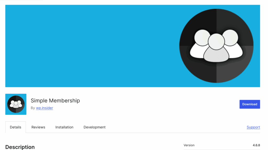 simple membership homepage